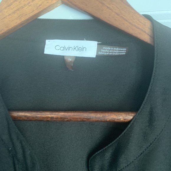 Calvin Klein Black Blouse with Gold Button Accents in Women's 3X - Picture 5 of 7